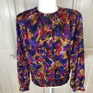 Jennifer Moore Vintage Blouse 80’s Colorful.